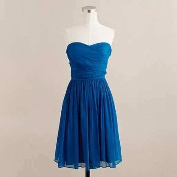 J. Crew | Dresses | Jcrew Arabelle Silk Chiffon Dress 25 New Matisse Blue  Mini | Poshmark